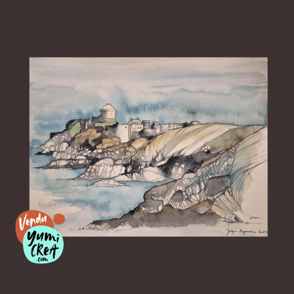 aquarelle fort la latte bretagne 4 1