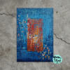 tableau abstrait fenetre bleue 1