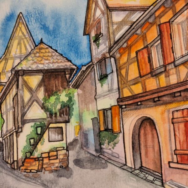 aquarelle eguisheim