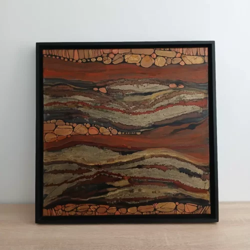 murmures de la terre tableau abstrait 50cm x 50cm