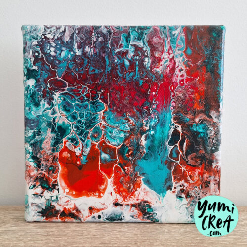 petit tableau abstrait acrylique fluide toile 20cm x 20cm