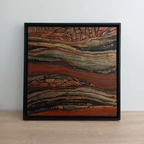 chroniques de la terre tableau abstrait 50cm x 50cm
