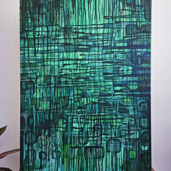 amazonia grand tableau abstrait 90cm x 65cm