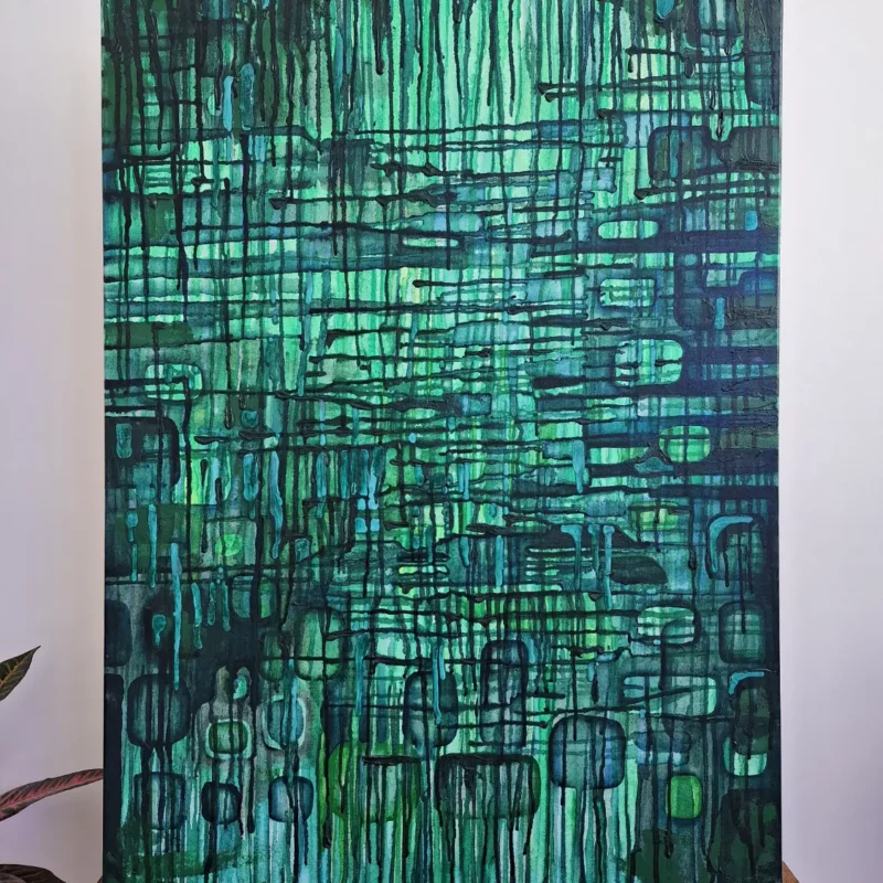 amazonia grand tableau abstrait 90cm x 65cm