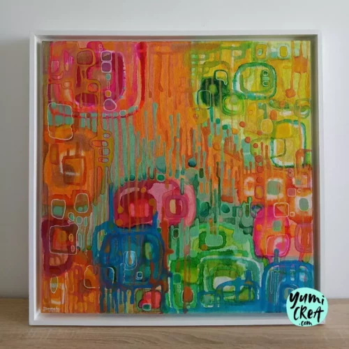 tableau contemporain multicolore 50cm x 50cm