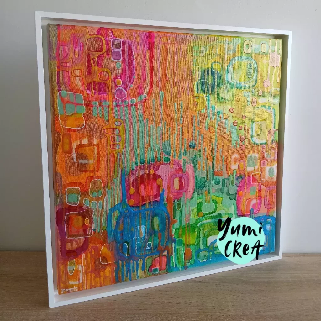 tableau contemporain multicolore 50cm x 50cm