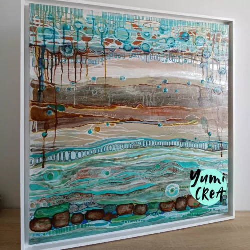 tableau contemporain paysage abstrait 70cm x 70cm