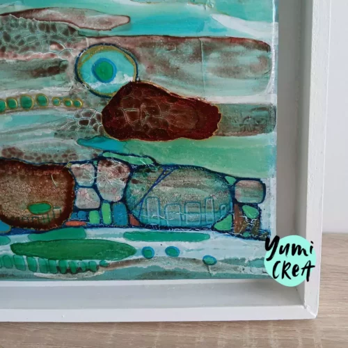 tableau contemporain paysage abstrait 70cm x 70cm