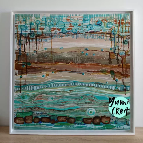 tableau contemporain paysage abstrait 70cm x 70cm