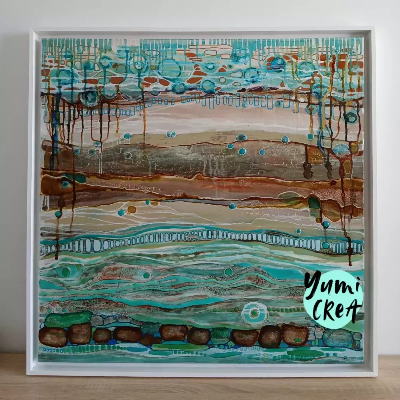 tableau contemporain paysage abstrait 70cm x 70cm