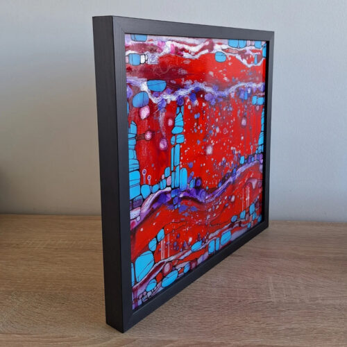 Échos - Petit tableau abstrait - 30cm x 30cm - encadré et signé – Image 3