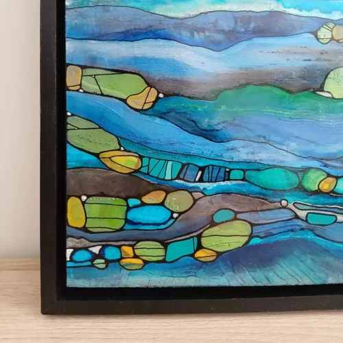 rivière abstract painting 30cm x 30cm