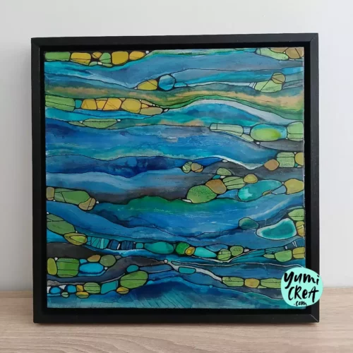 rivière abstract painting 30cm x 30cm