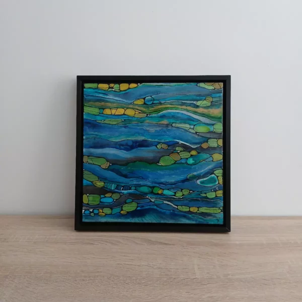 rivière abstract painting 30cm x 30cm