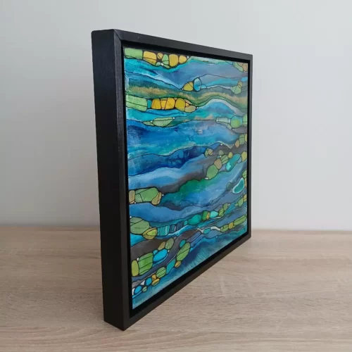 rivière abstract painting 30cm x 30cm