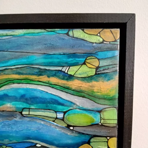 rivière abstract painting 30cm x 30cm