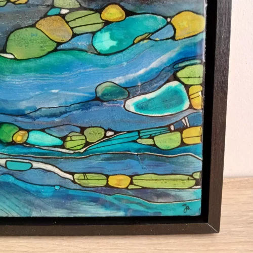 rivière abstract painting 30cm x 30cm