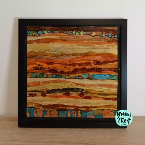 3 la danse des sables petit tableau abstrait acrylique original 25cm x 25cm