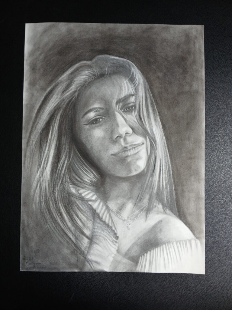 portrait d'une jeune femme a3 accompte de 30€ déduit de la totalité de 180€