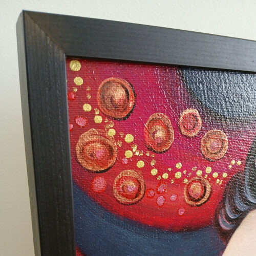 petit tableau de geisha érotique peinture acrylique 30cm x 30cm