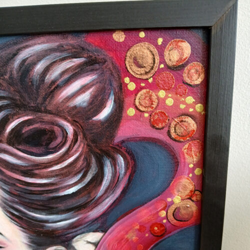 petit tableau de geisha érotique peinture acrylique 30cm x 30cm