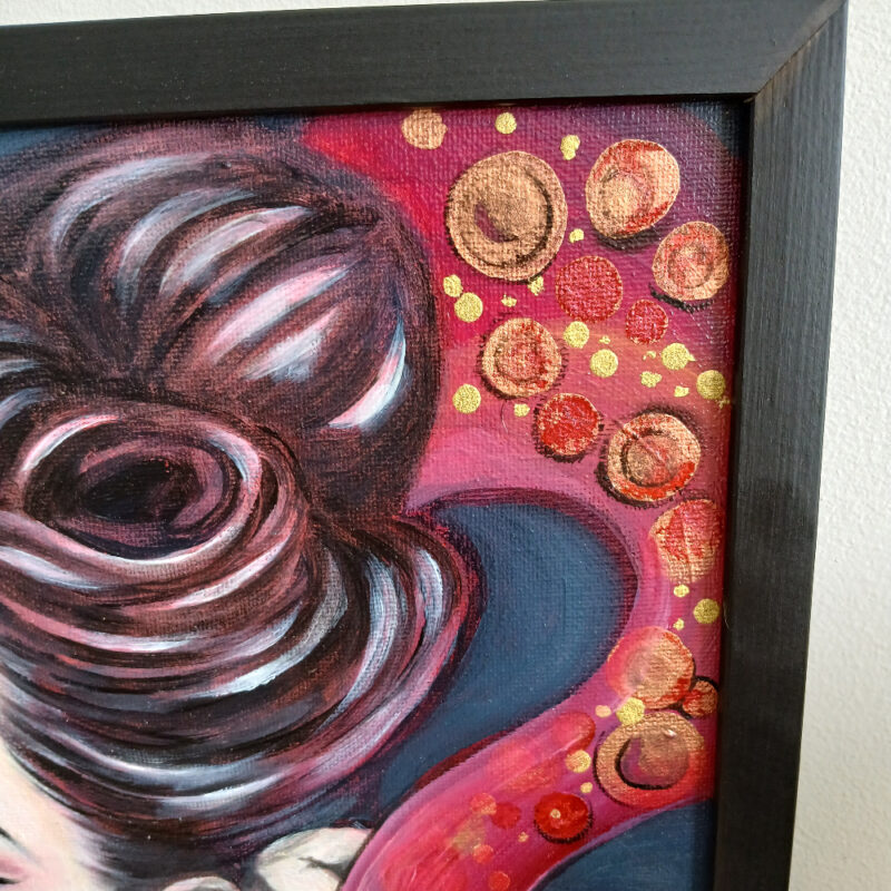 petit tableau de geisha érotique peinture acrylique 30cm x 30cm