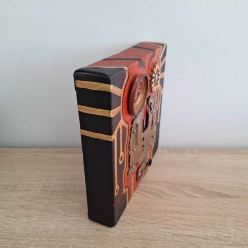 tableau steampunk l'âme de la machine 20cm x 20cm