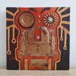tableau steampunk l'âme de la machine 20cm x 20cm