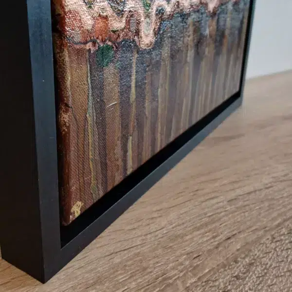 petit tableau urbain ciel atomique 30 cm x 30cm encadré
