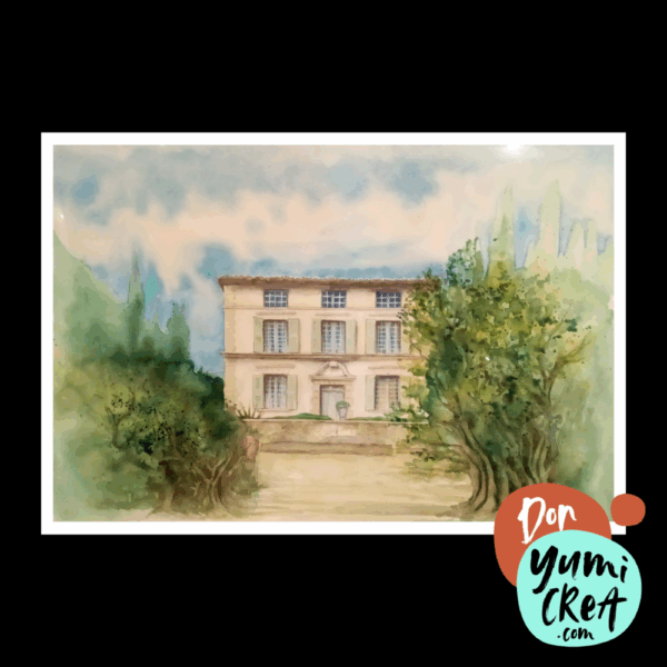 aquarelle martigues bastide du chemin de paradis maison familiale de maurras