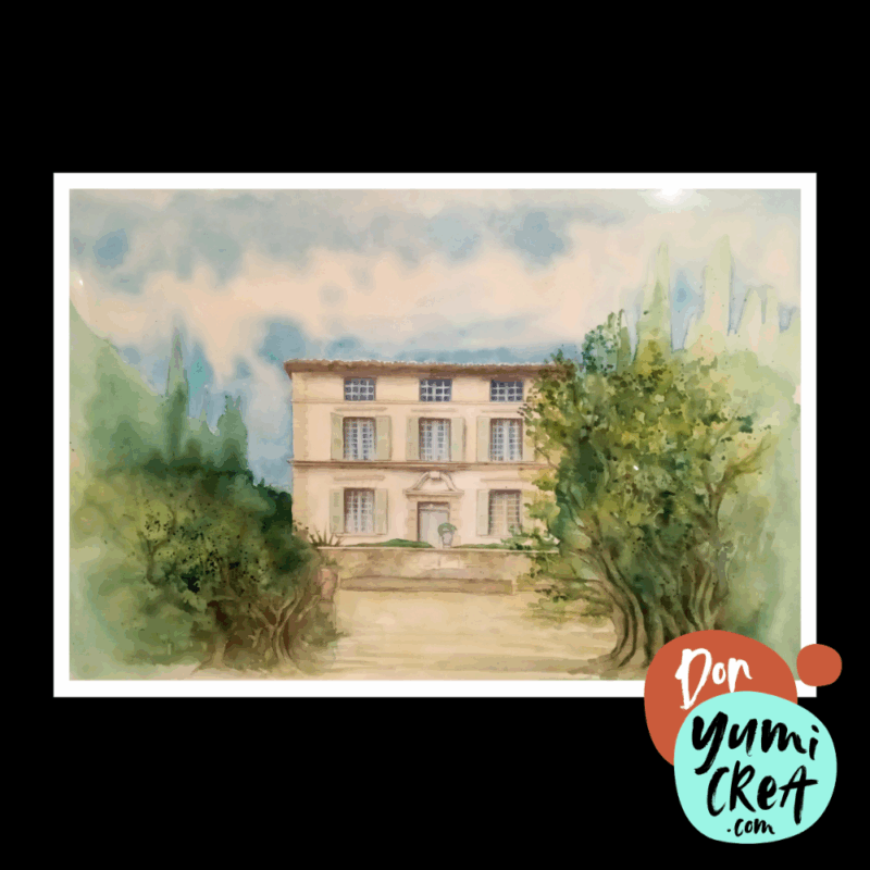 aquarelle martigues bastide du chemin de paradis maison familiale de maurras