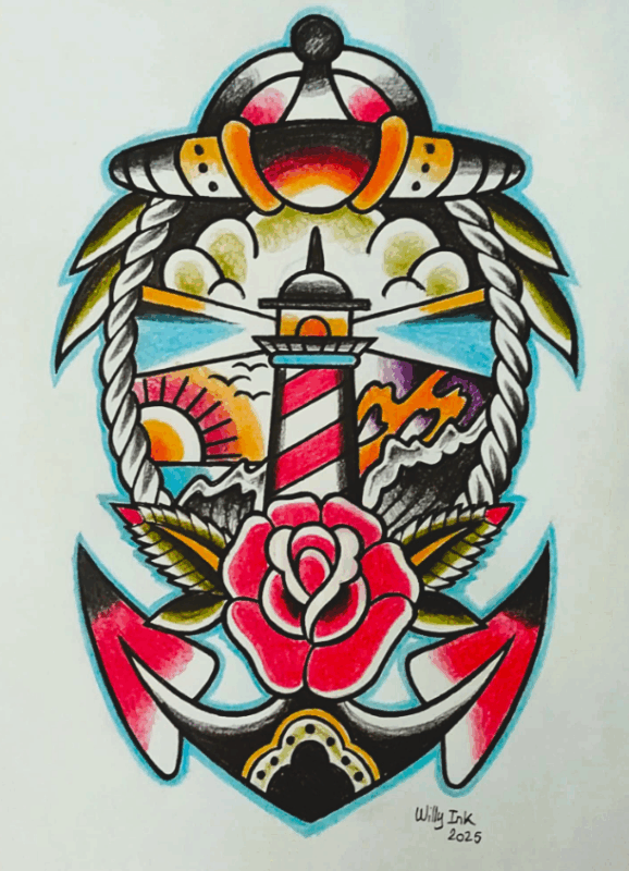 dessins old school pour le tatouage signé willy ink à lyon