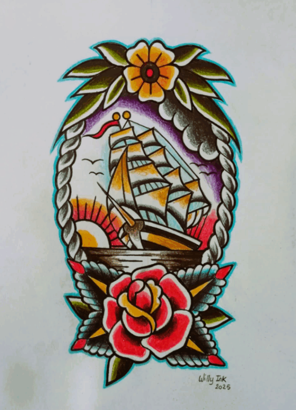 dessins old school pour le tatouage signé willy ink à lyon